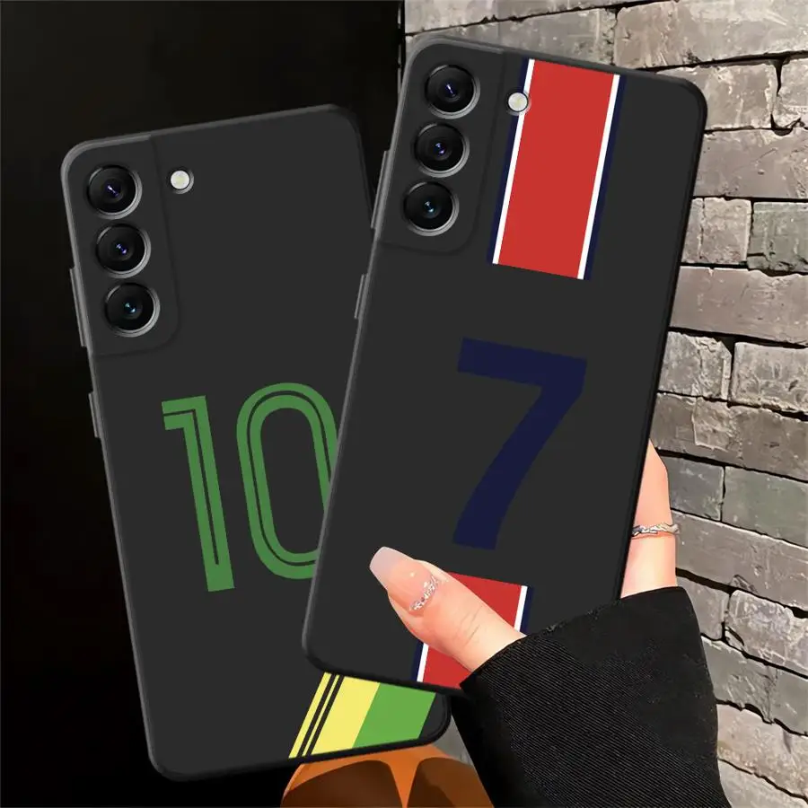 Funda con número de pie para Samsung Galaxy A04 A20 A13 A70 A40 A16 A05 A10 A12 A50 A30 A15 A06 A17, funda negra suave para teléfono - imagen 3