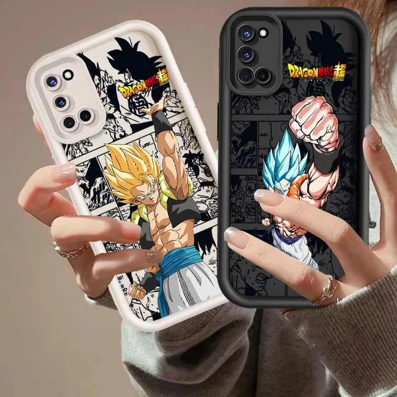 D-Dragon Ball Son Goku Saiyan para OPPO A96 A95 A92 A77 A74 A73 A72 A58 A57 A55 A54 A53 A52 funda de teléfono con escalera ocular