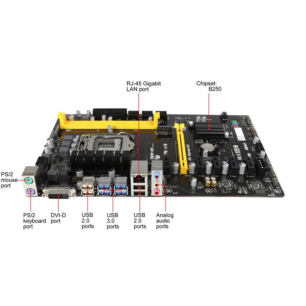 TB250-BTC para BIOSTAR B250 LGA 1151 DDR4 32GB PCI-E 3,0 ATX profesional - imagen 3