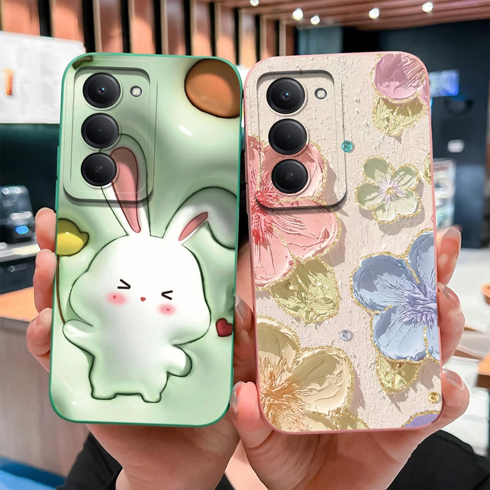 Funda de teléfono para Redmi 15 4G 5G, Funda protectora de silicona líquida suave y suave con dibujos animados divertidos para Redmi15, Funda ligera anticaída