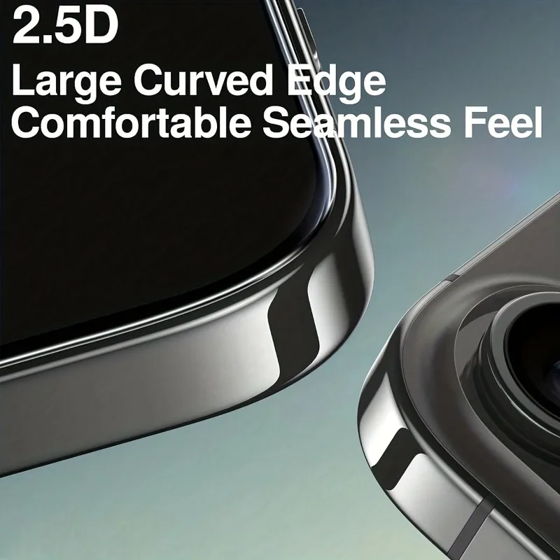 2 uds HD vidrio templado transparente con 2 uds película de lente de cámara para iphone 17 16 15 14 Pro Max 13 12 11 Pro Mini 16e Air 16 15Plus vidrio - imagen 4