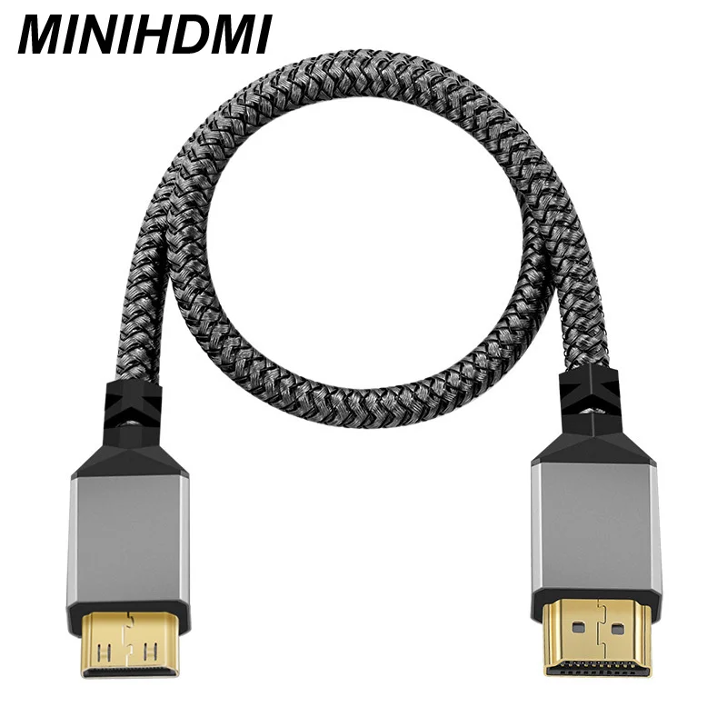 MINIHDMI Mini HDMI a HDMI, Cable Compatible con V2.0, 4K, 60HZ, 1080P, 3D, para tableta, videocámara, cámara, adaptador de Cable de pantalla, 1 M, 2 M, 3 M, 5 M, 10M