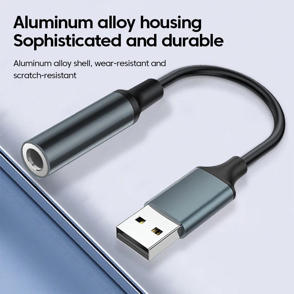 Adaptador de Cable auxiliar de Audio USB a 3,5 MM, tarjeta de sonido externa, USB hembra a conector de 3,5 MM, adaptador de micrófono para auriculares para PC portátil - imagen 4