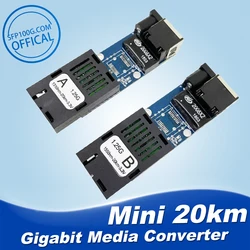 Cena Mini Conversor de Medios FTTH Gigabit Monomodo SC Profesional