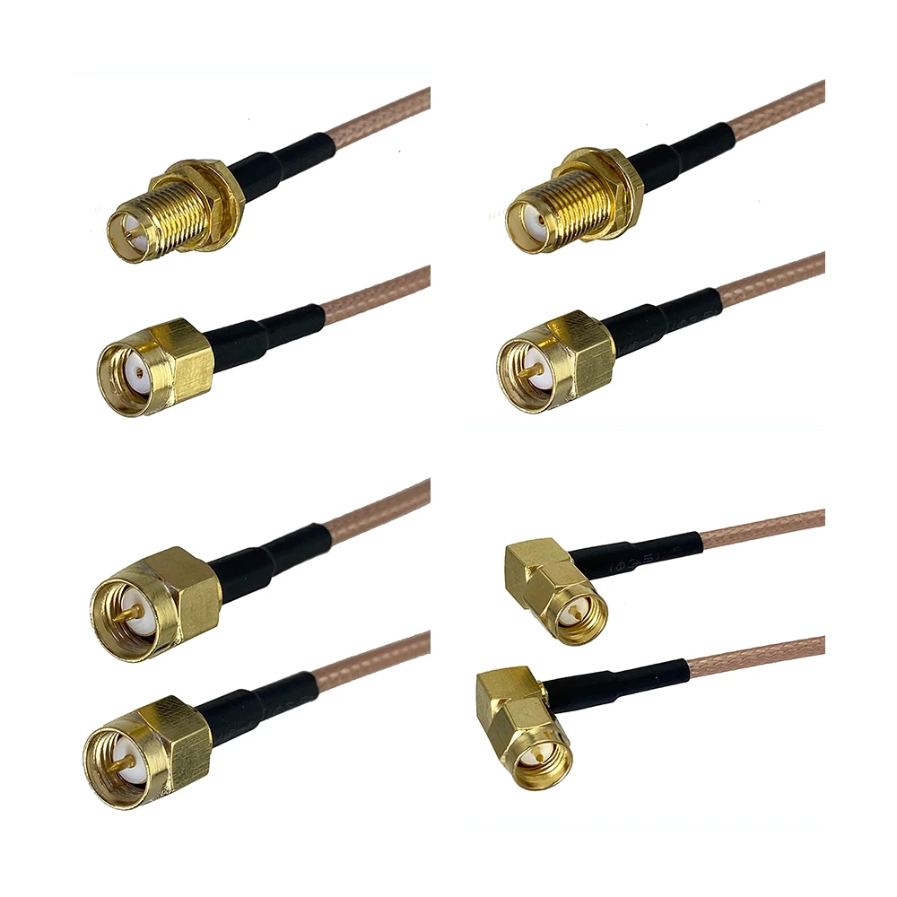 Conector Macho Hembra RG316 SMA RPSMA SMA RP SMA Conector Coaxial RF Terminales Cable Pigtail 4 Pulgadas 10 Pies