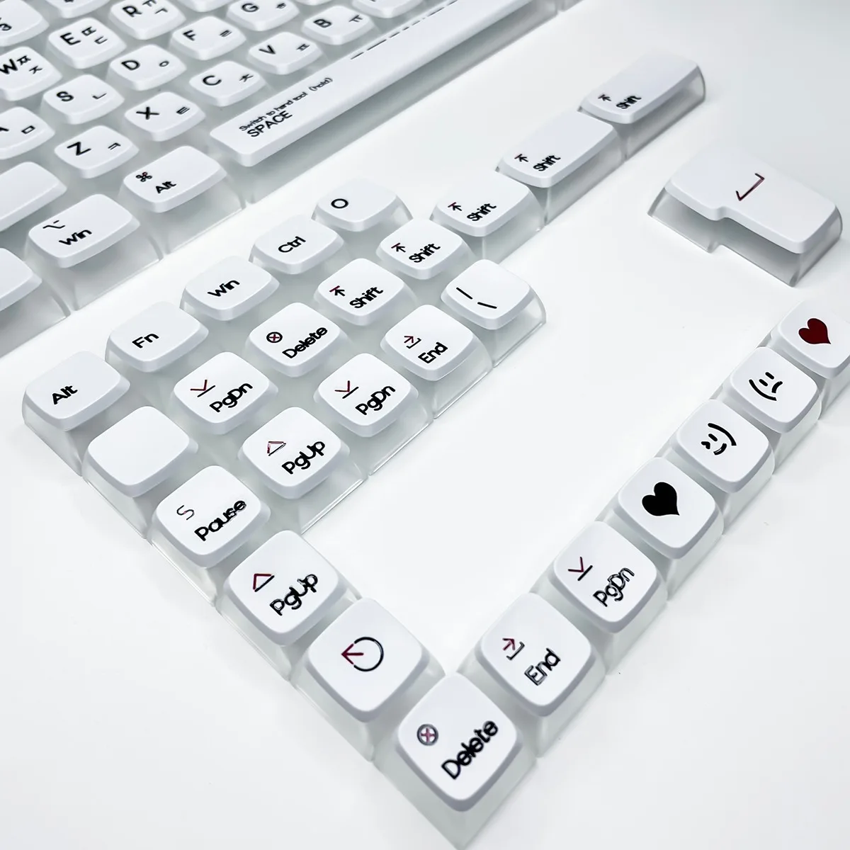 Teclas coreanas blancas minimalistas de 132 teclas, teclas de perfil CBSA para teclado mecánico MX Switch, diseño ISO, teclas con impresión UV - imagen 3