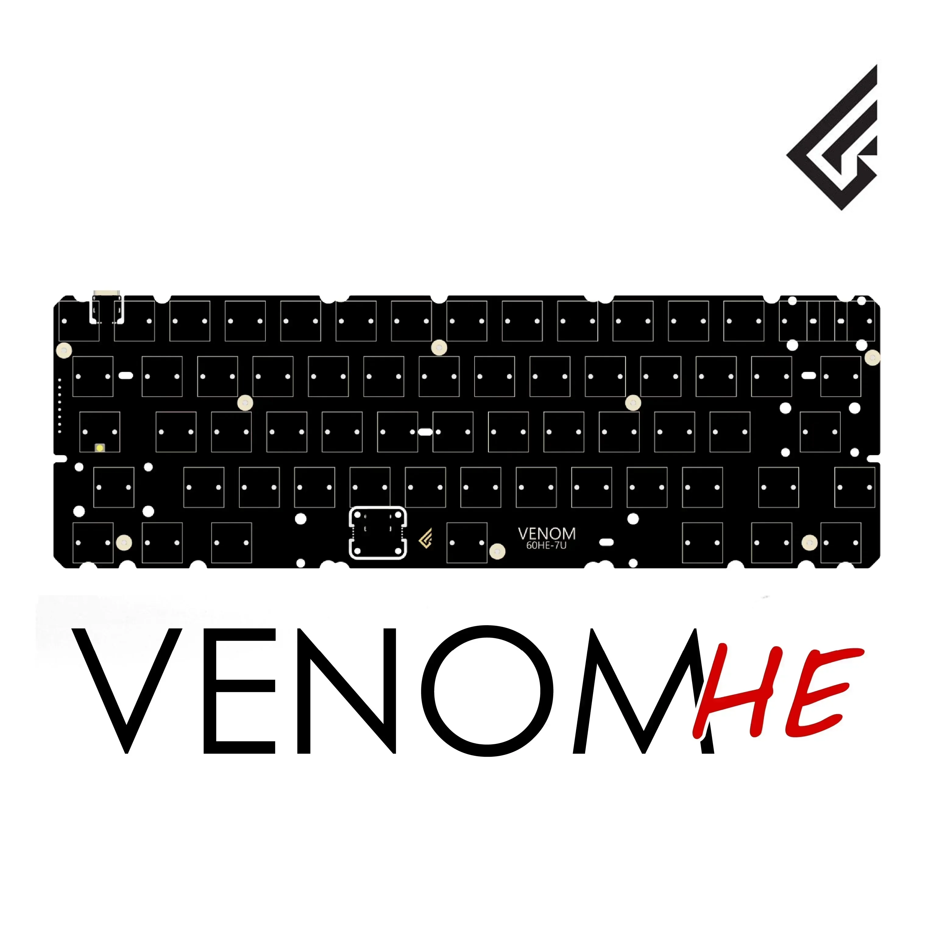 Geonworks Venom 60 HE teclado con interruptor magnético PCB 6.25U/7U espacio personalizado PCB para teclado mecánico para juegos GH60 Tofu60 Holy60 - imagen 2