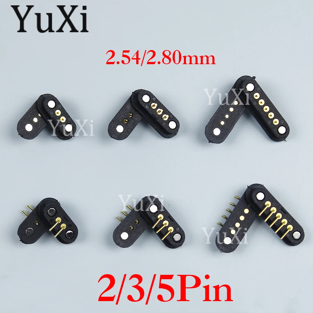 1 Juego de conector de clavija Pogo magnético de CC 2A 36V Pogopin macho hembra con resorte 2 pines 3 pines 5 pines toma de corriente CC 2,45mm 2,80 MM - imagen 3