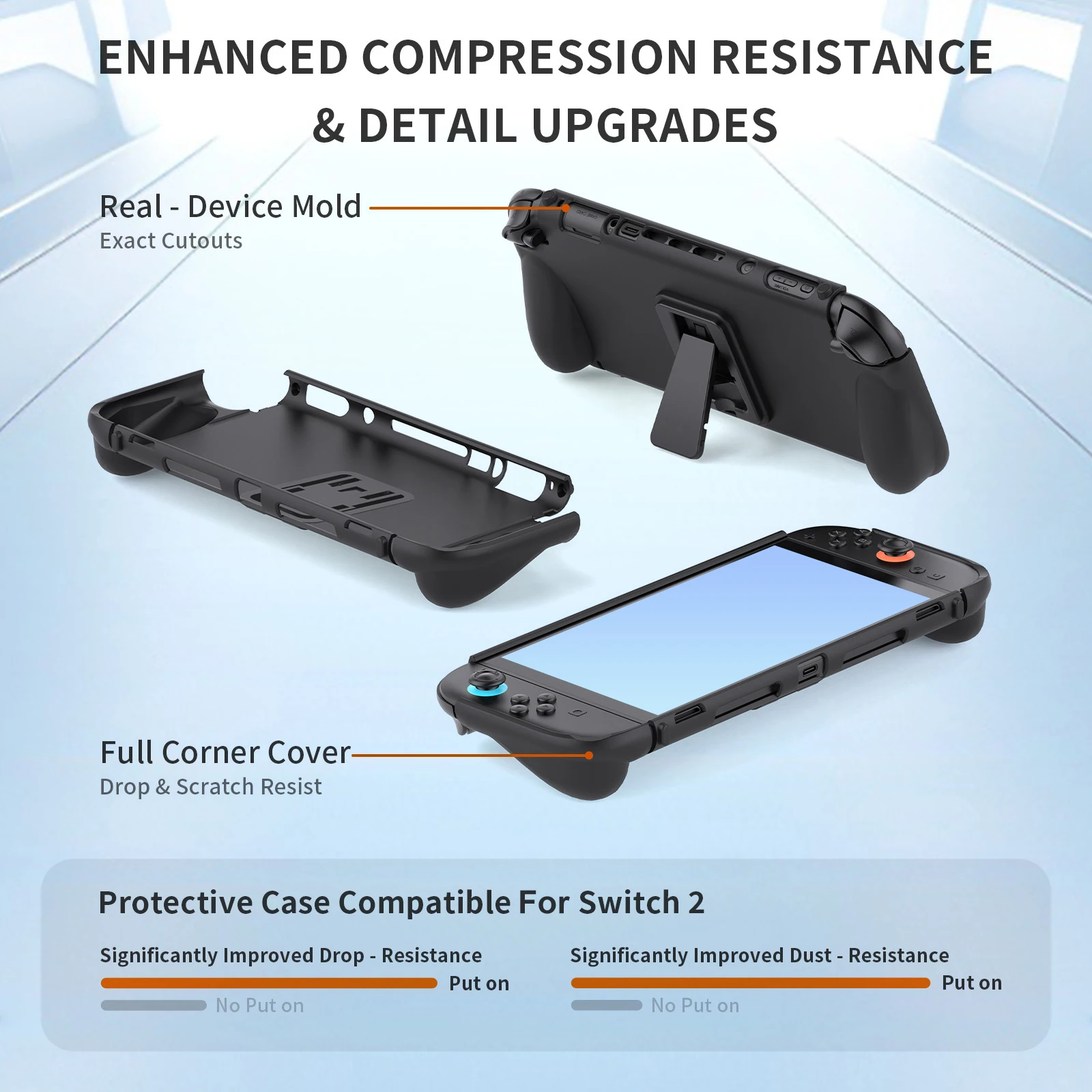 Para Switch 2 Estuche de agarre ergonómico de TPU acoplable Cubierta protectora de agarre Estuche rígido protector Diseño de liberación rápida para Joy-Con - imagen 3