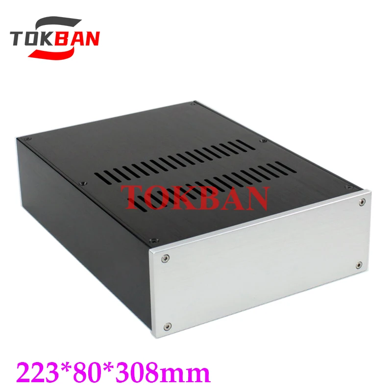 Tokban Audio-carcasa de aluminio para chasis de amplificador de potencia, carcasa de preamplificador HIFI DIy, WA103, 223x80x308mm
