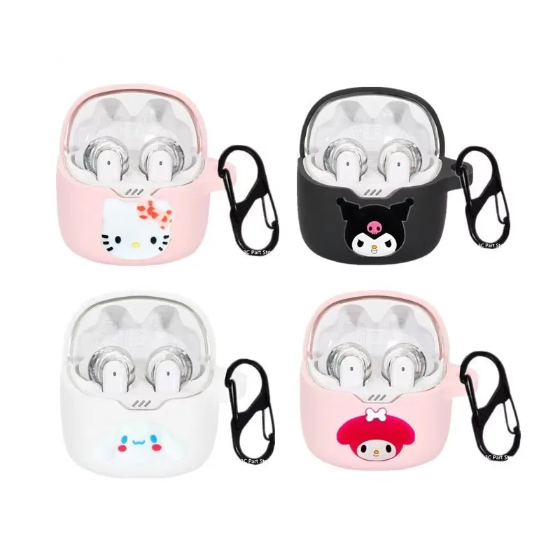 Miniso Sanrio funda para auriculares JBL TUNE FLEX silicona auriculares inalámbricos Bluetooth caja de carga carcasa protectora con gancho