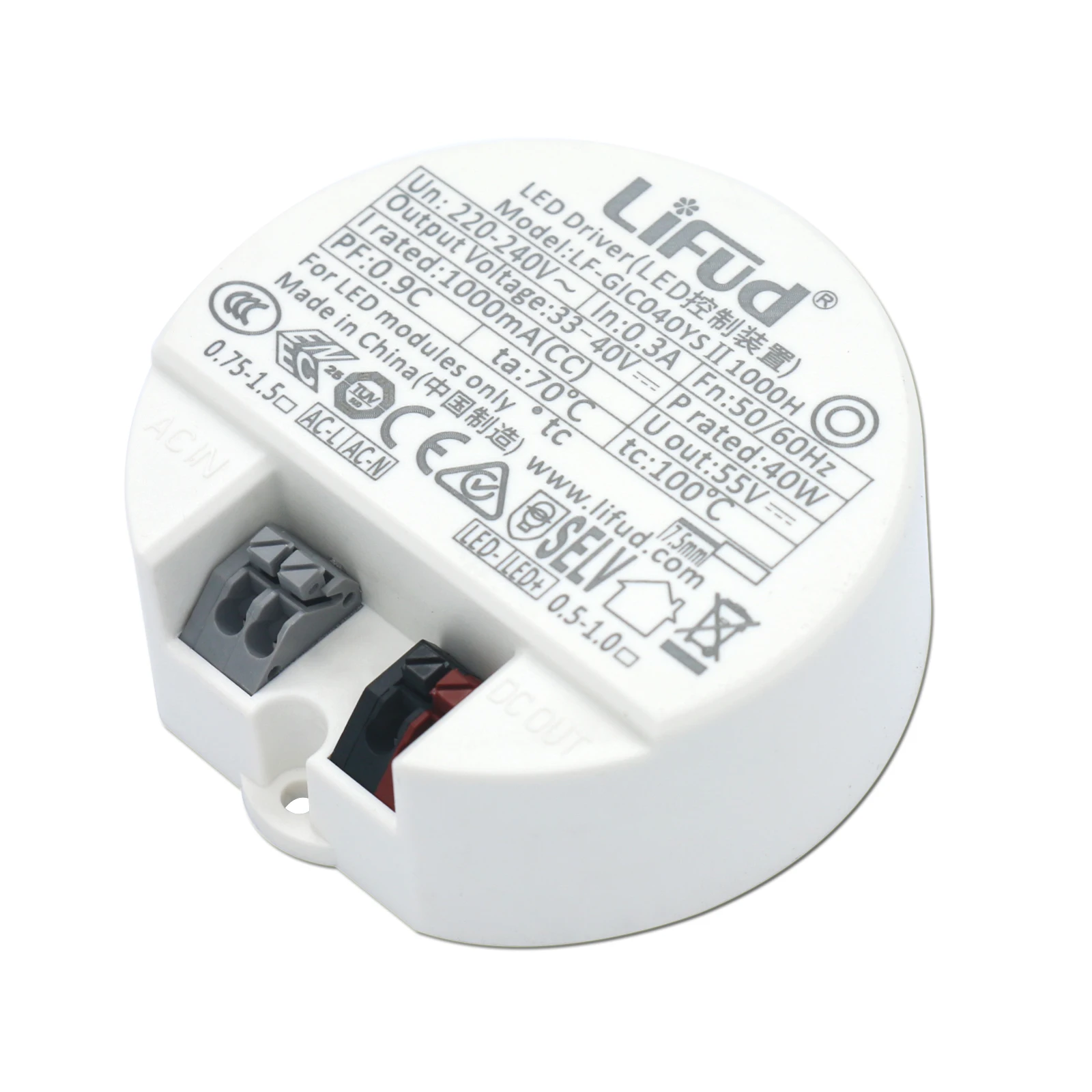 Lifud-Controlador LED de 40W, 30W, 20W, 18W, 14W, 12W, 10W, DC33-40V, fuente de alimentación de techo, transformadores de iluminación, AC220-240V, blanco - imagen 2