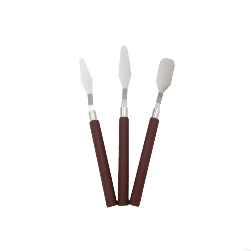 Cortador pintura acero inoxidable con múltiples formas, herramientas con madera para arte, 3 uds., novedad