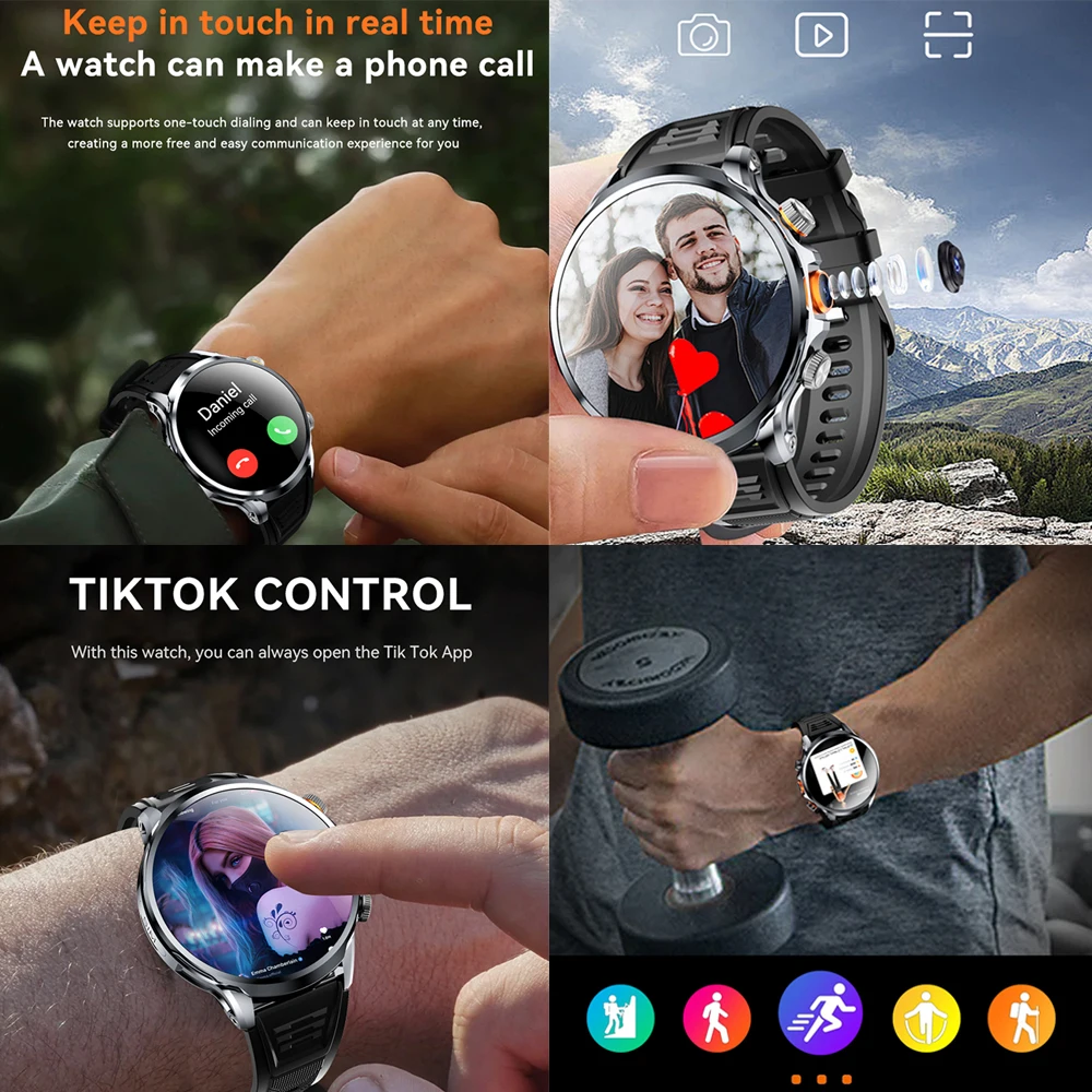 Reloj inteligente Android Netcom completo 5G/4G con cámara con tarjeta SIM videollamada AMOLED GPS WIFI Google Play mapas reloj inteligente para hombres y mujeres - imagen 5