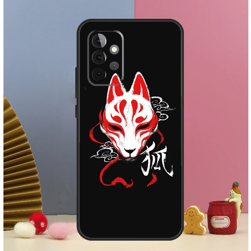Funda japonesa con máscara de zorro Kitsune para Samsung Galaxy A15 A35 A55 A54 A34 A14 A52 A32 A12 A13 A33 A53 A17 A16 A26 A36 A56 - imagen 2