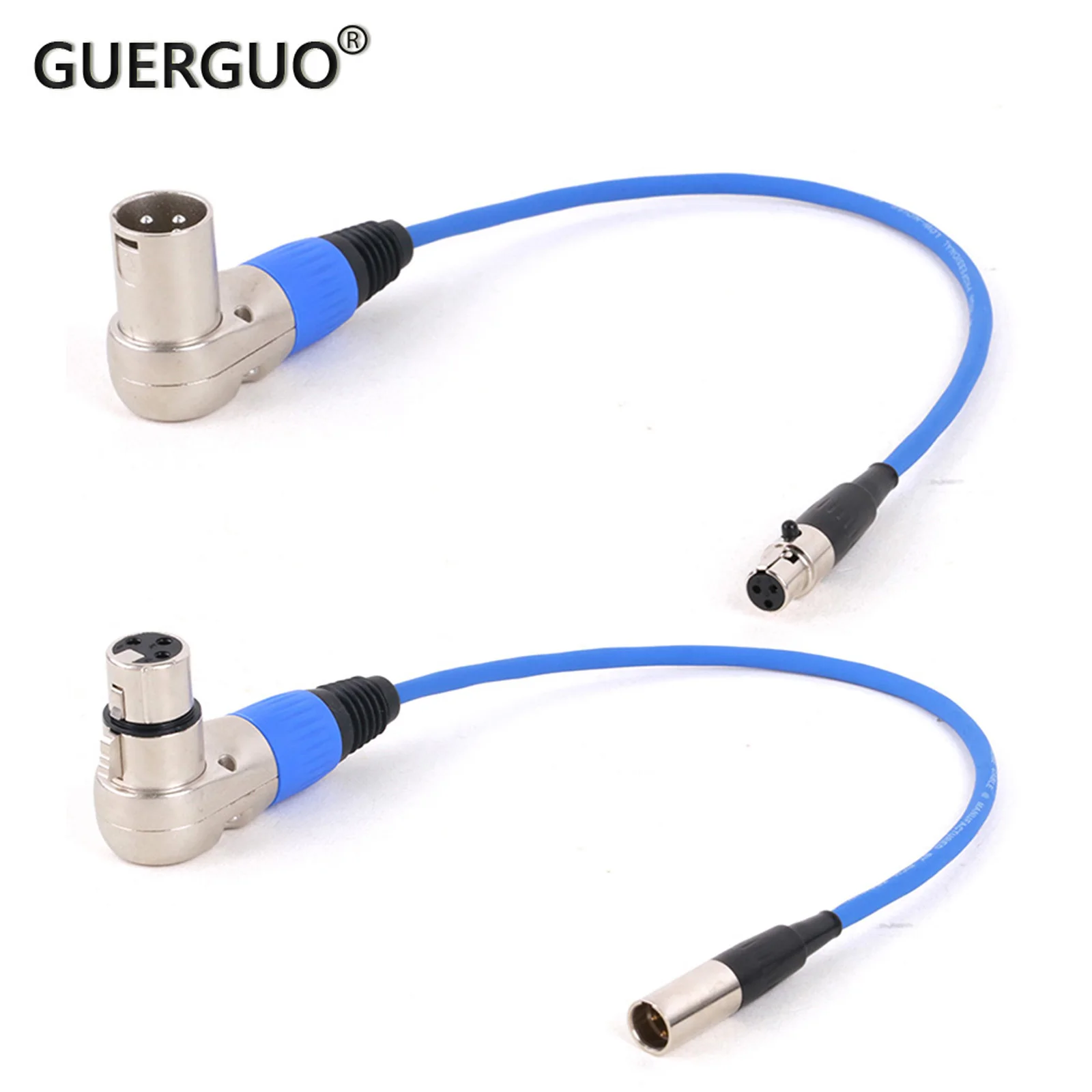 Guguo-conector hembra/macho de 3 pines para cine de bolsillo, conector XLR de ángulo recto a Mini XLR, Cable macho/hembra para Blackmagic, 4k, 0,3 M-15M
