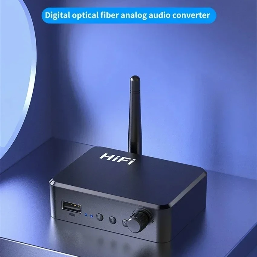 Adaptador convertidor DAC de Audio Digital a analógico Digital SPDIF óptico Toslink a 3,5mm 3,5 AUX Jack RCA L/R Bluetooth 5,0 receptor