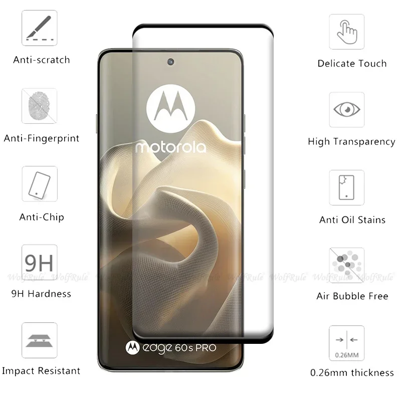1/2/3/4 Uds para Moto Edge 60S Pro vidrio Motorola Moto Edge 60S Pro vidrio templado Protector de pantalla curvo completo Moto Edge 60S Pro - imagen 3