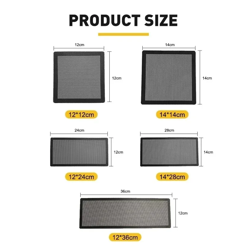 1 funda de filtro de malla de polvo magnético, orificio de malla de PVC, ventilador enfriador de ordenador, filtro de polvo, cubierta a prueba de polvo, accesorios para parrillas de ventilador de ordenador - imagen 5
