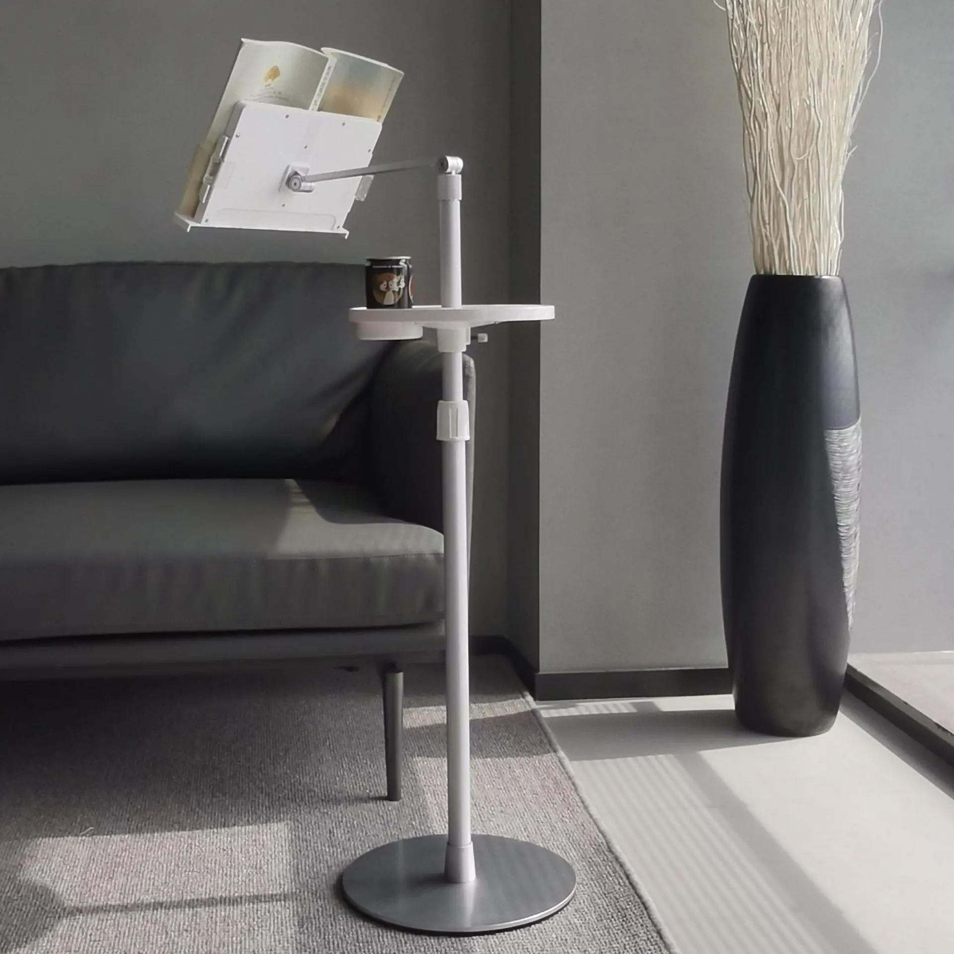 Estante de aluminio para lectura de UP-9ZB, soporte de suelo para oficina, bandeja para cuaderno, bandeja para tableta, ajuste de altura - imagen 4