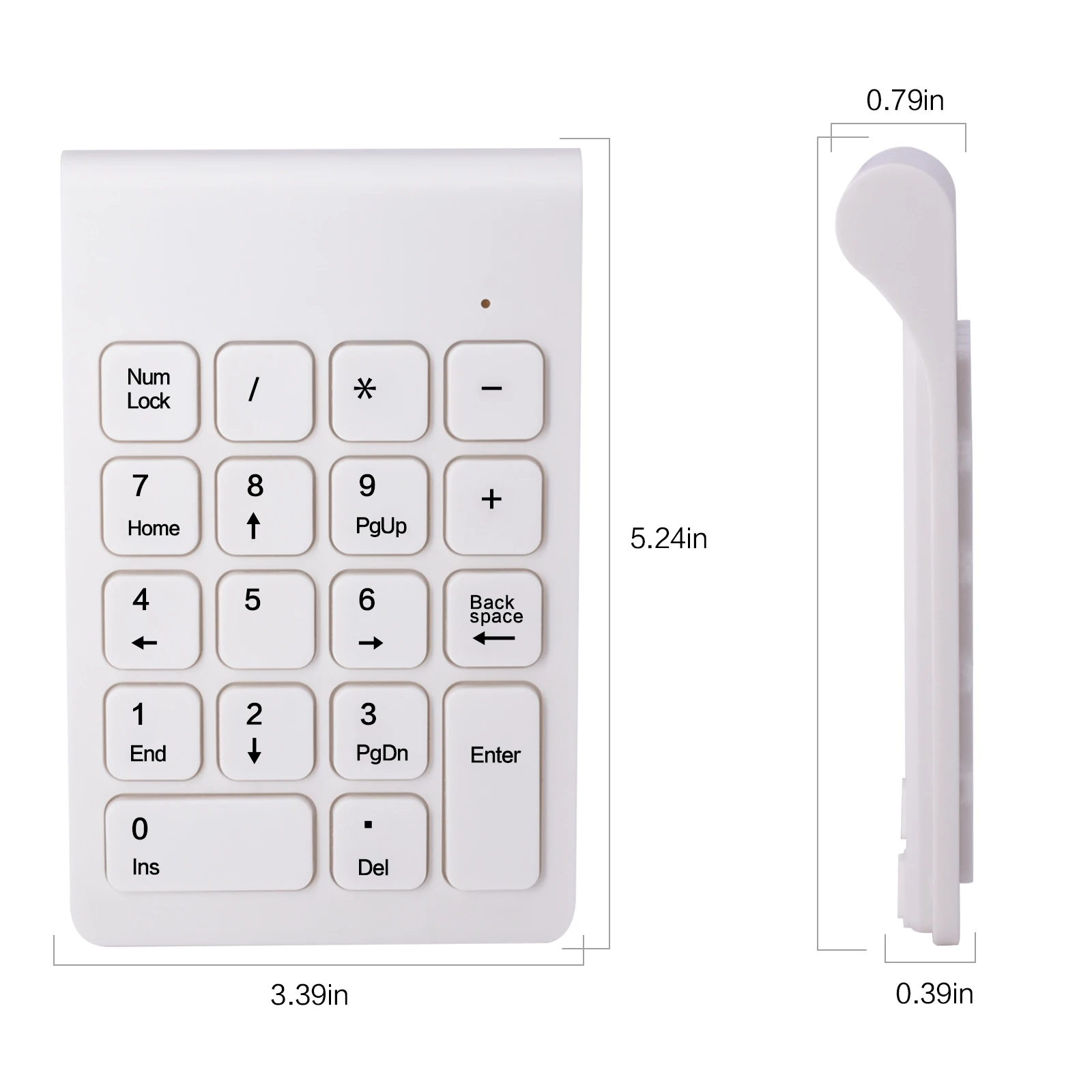 Lefon 2,4 GHz teclado digital inalámbrico Mini teclado numérico 18 teclas teclado blanco juego de ratón para computadora portátil PC - imagen 4