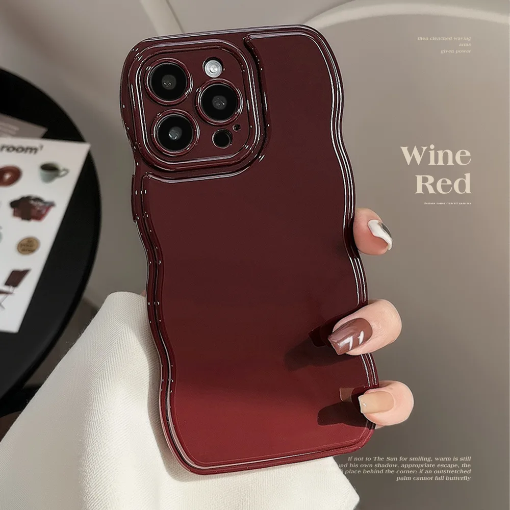 Funda de teléfono para iPhone 16e Plus 15 14 13 12 11 Pro Max, cubierta ondulada brillante a la moda a prueba de golpes - imagen 3