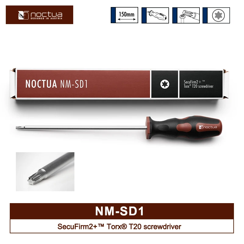 Noctua-NM-SD1/SD2, 150mm, TORX de alta calidad®Destornillador T20 Secufirm2™Punta magnética del sistema de instalación del destornillador Phillips PH2 - imagen 5