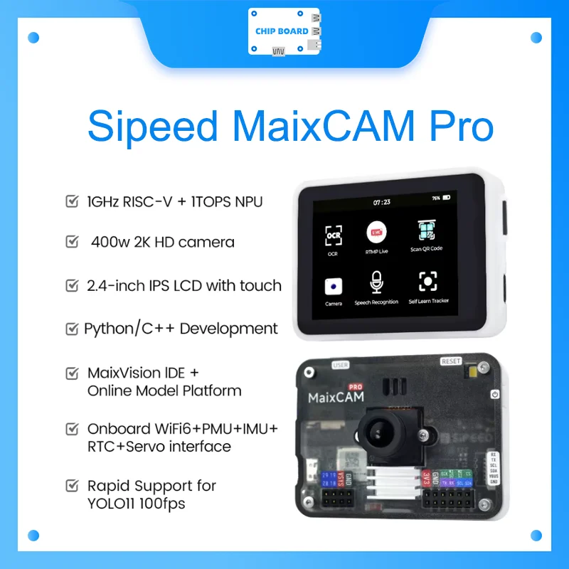Placa Sipeed MaixCAM Pro AI: visión NPU, procesamiento de imágenes, audio, soporte para concurso Yolo