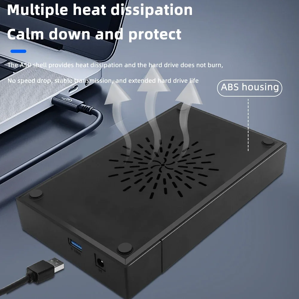 Caja HDD de 2,5 3,5 pulgadas tipo C y USB3.0 carcasa de disco duro SATA a USB 3,1 lector de disco duro externo adaptador de 20TB para PC portátil - imagen 4
