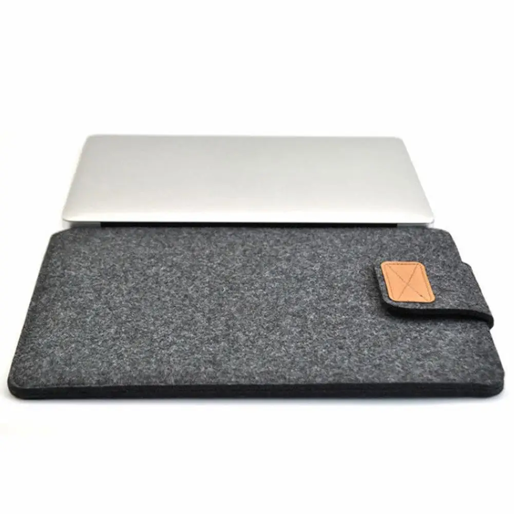 Funda delgada para tableta con funda de fieltro de 13 pulgadas y 15 pulgadas para MacBooks Air Pro, bolsa de almacenamiento para tableta de Color sólido - imagen 4