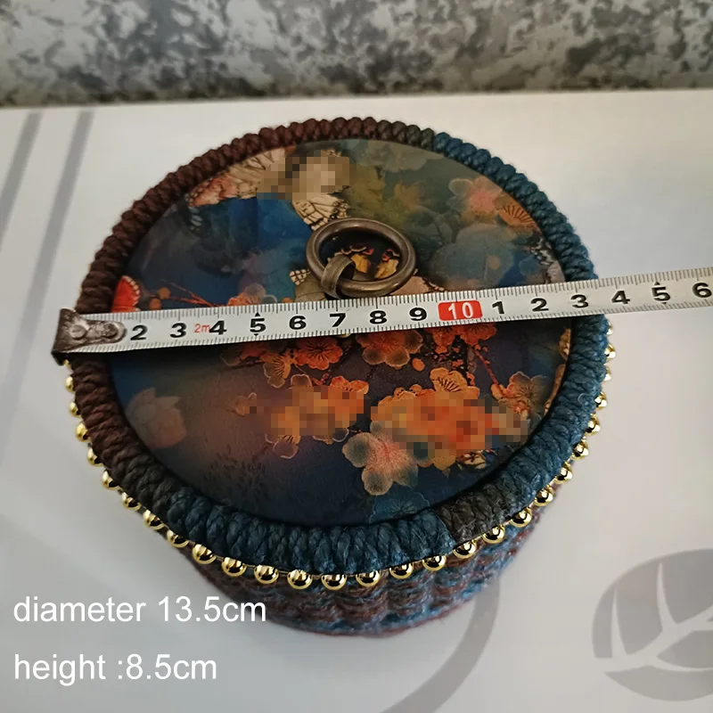 Caja de almacenamiento de cuerda tejida hecha a mano Vintage redonda, cestas para joyería, regalo de alta calidad, almacenamiento de ropa y accesorios para el hogar - imagen 5
