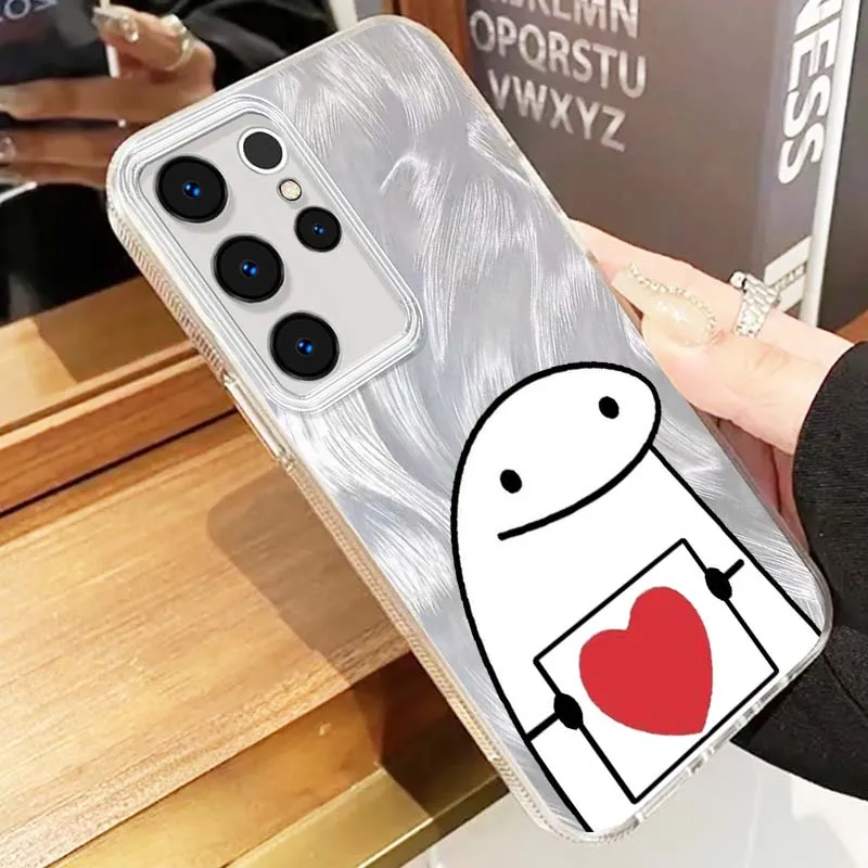 Funda con Logo Line Man love para Samsung Galaxy S25 S24 S23 S22 S21 S20 Ultra FE Lite, funda de teléfono con textura de plumas - imagen 5