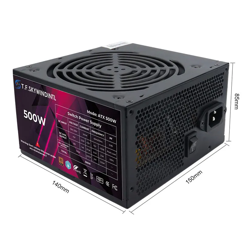 T.F.SKYWINDINTL 500W PSU ATX 80 Plus Fuente de alimentación para PC para computadora 110V 220V para PC para juegos - imagen 5