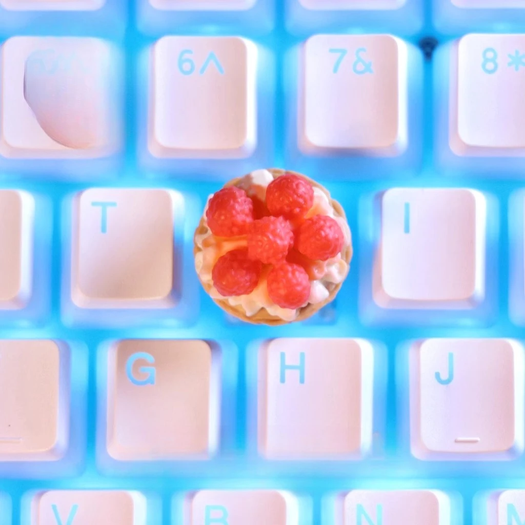 Juego de teclas con tema de pastel Yangmei, teclas artesanales de resina 3D, teclas originales personalizadas hechas a mano para accesorios de teclado mecánico - imagen 2