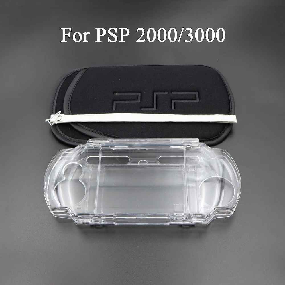 Para NDSi NDSL 3DS nuevo 3DS para PSP1000 2000 3000 PSV 1000 2000 funda protectora de cristal transparente con funda bolsa de almacenamiento de transporte - imagen 3