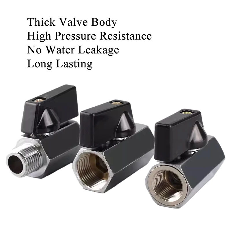 Miniválvula de bola neumática, compresor de aire de rosca recta NPT Macho a hembra, 1/8 ", 1/4", 3/8 ", 1/2", válvula de cierre de aceite y Gas - imagen 3