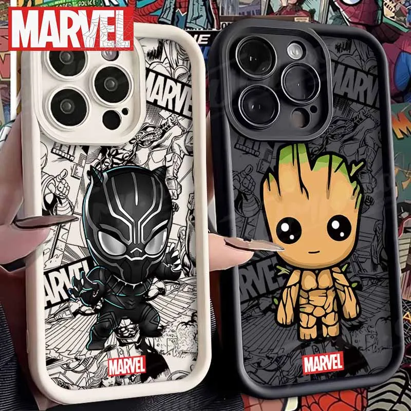 Funda Marvel Groot Pantera Negra para Xiaomi POCO X6 X5 X4 GT X3 NFC F3 F4 F5 F6 M5S C65 M6 Pro 4G 13T 12T 11T 13 12 11 Lite