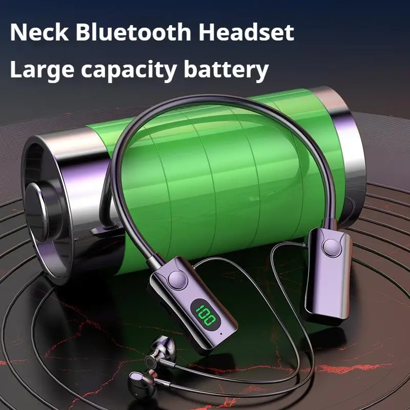 # Auriculares Bluetooth 5,4 de larga duración, auriculares con sonido HiFi, auriculares inalámbricos con pantalla LED, banda para el cuello deportiva, auriculares colgantes para el cuello - imagen 4