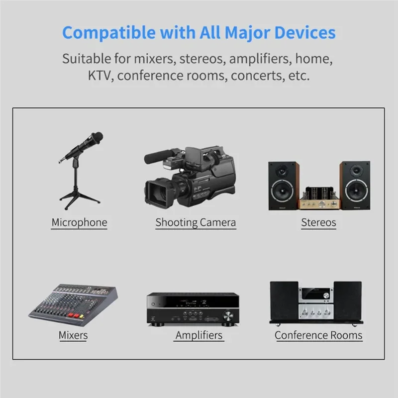 Conector XLR a RCA, adaptador de Audio, convertidor de cañón, enchufe macho de 3 pines hembra para micrófono, mezclador, altavoces, amplificadores - imagen 5