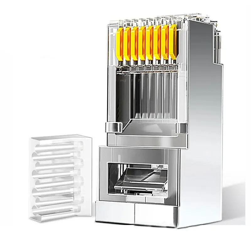 ZoeRax 50 conectores Cat6 RJ45, extremos Cat 6 RJ 45 de 2 piezas, conector Ethernet UTP 8P8C para cable Cat6 Cat5e