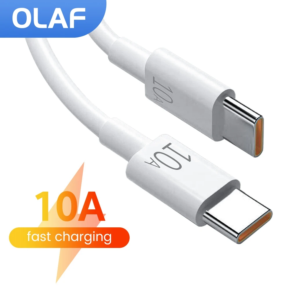 Cable de 10A tipo C a tipo C PD, cargador rápido, Cable de datos de carga para iPhone 15 Pro Max Plus, Xiaomi, Samsung, Huawei, Cable de USB-C para teléfono
