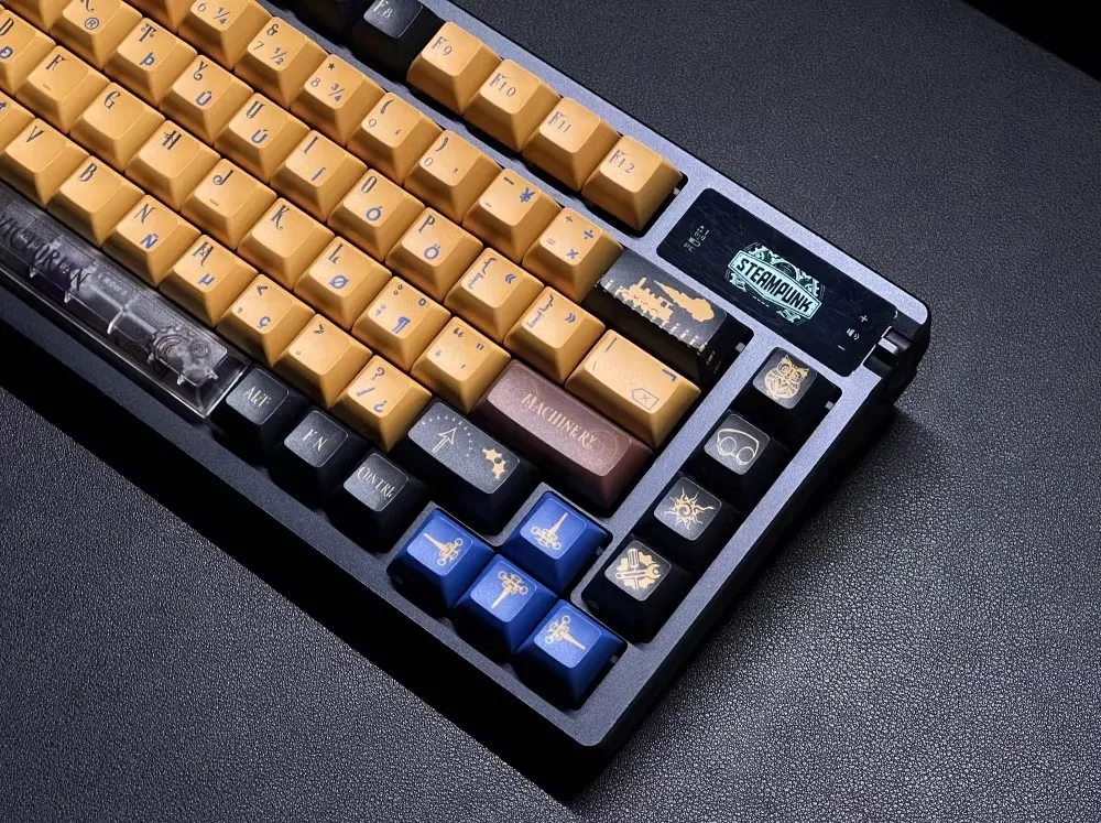 Juego de 140 teclas Steampunk, teclas de sublimación de tinte PBT, teclas de perfil KCA para teclado mecánico MX Switch personalizado - imagen 2