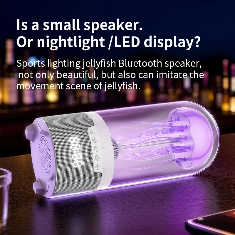 Lámpara de luz nocturna LED medusas altavoz inalámbrico Bluetooth creativo dinámico Jelly Fish Mini altavoces de lámpara coloridos portátiles - imagen 5