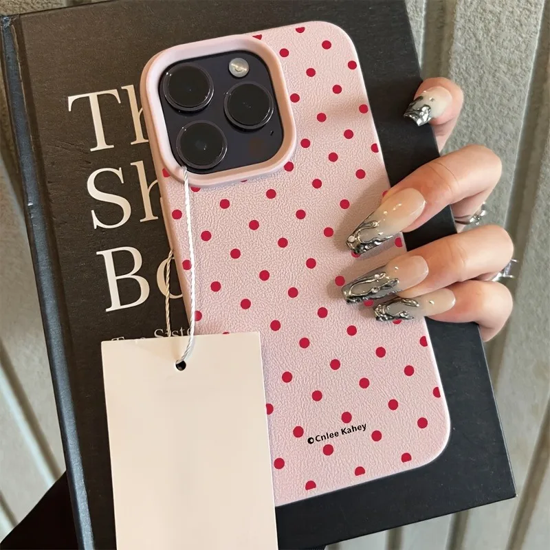 Funda de teléfono con diseño de lunares rojos y rosas elegantes para iPhone 17 16 15 14 13 12 11 Pro Max XS X XR 16E 16 Plus 17Air - imagen 5