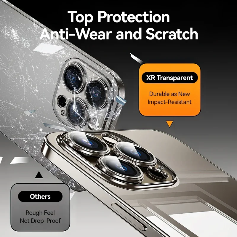 Joyroom para iPhone 16 Pro Max funda transparente para iPhone 15 14 13 Pro Max funda de teléfono transparente a prueba de golpes con protección de lente - imagen 5