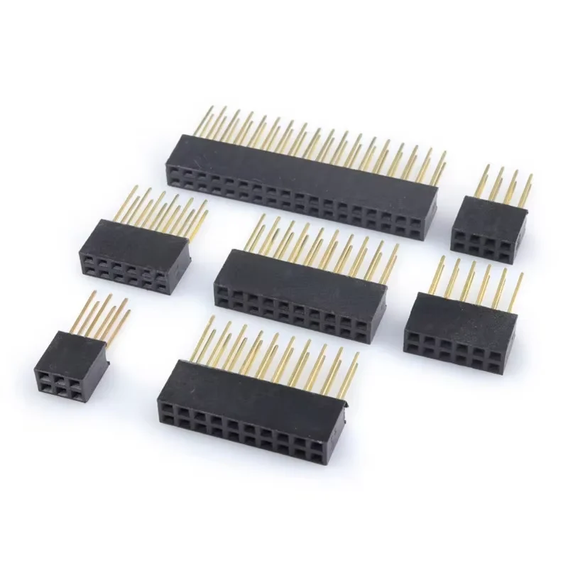 10 Uds 2,54mm doble fila hembra Pin largo 11mm placa PCB Breakaway conector de enchufe 2x3 2x4 2x6 2x8 2x10 2x18 2x20 pines