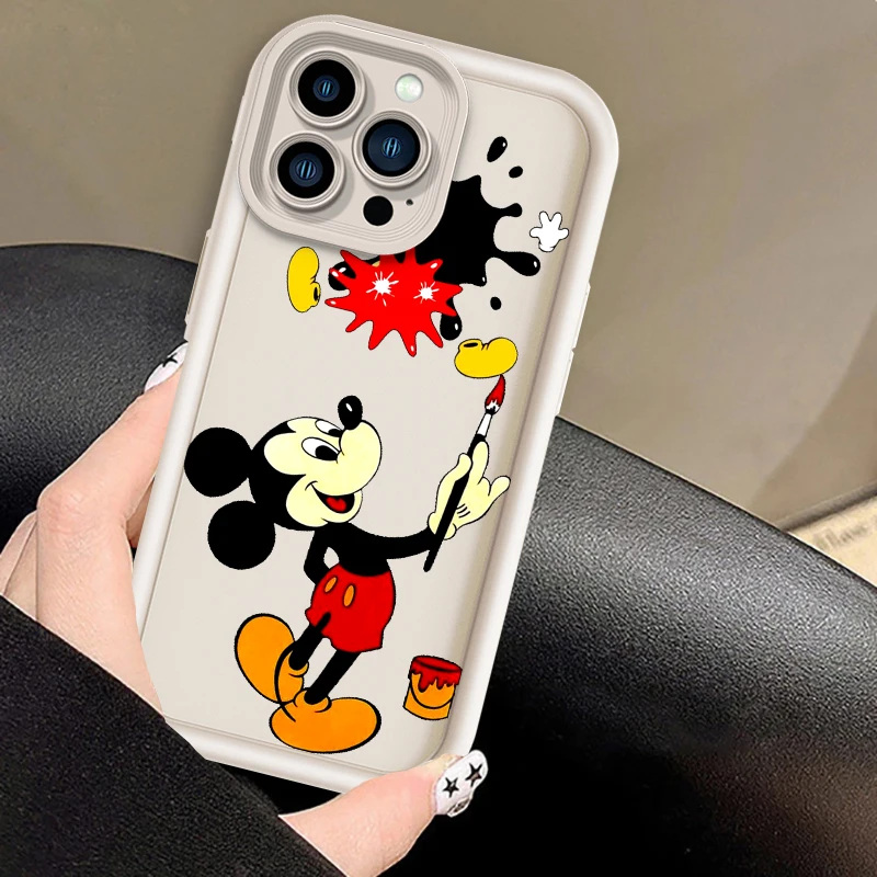 Disney Comic Mickey Cute Eye Ladder para Apple iPhone 15 14 13 12 11 XS XR X Pro Max Plus, funda trasera para teléfono - imagen 3