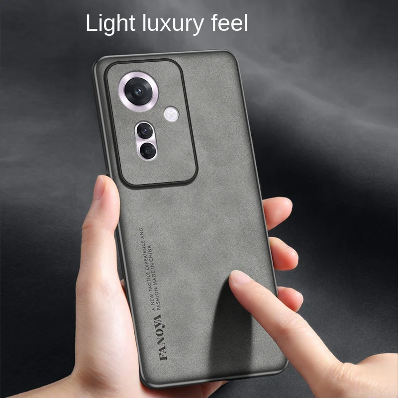 Oppo Reno 11 F CPH2603 funda de cuero PU superficie dura de PC contraportada a prueba de golpes mate funda de teléfono para Oppo Reno 11F Reno11F CPH2603 - imagen 3