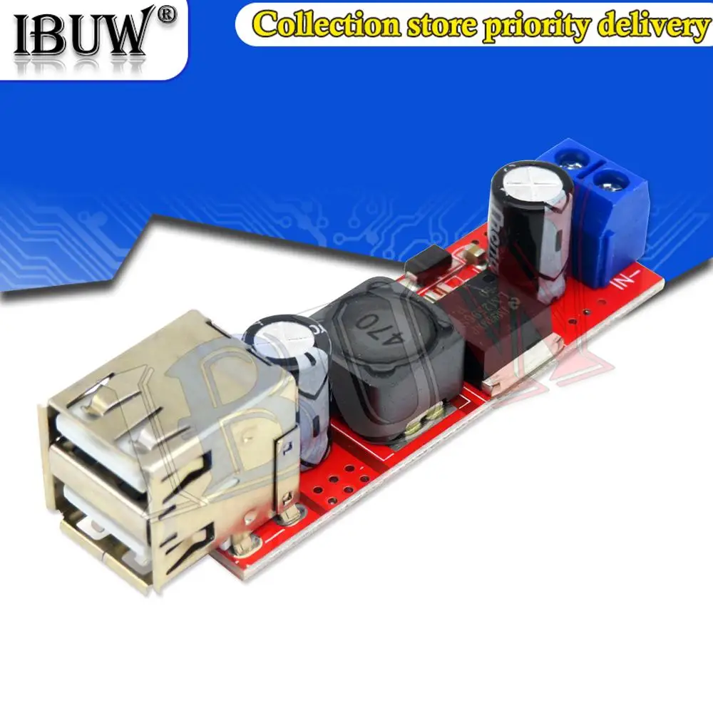 Piezas de carga USB doble, módulo convertidor reductor para cargador de coche, LM2596, 5 DC-DC, 6V-40V a 5V, 3A