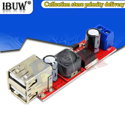 Piezas de carga USB doble, módulo convertidor reductor para cargador de coche, LM2596, 5 DC-DC, 6V-40V a 5V, 3A